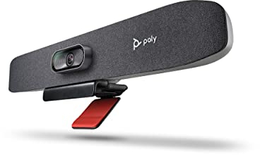 Poly Studio R30 – 4K-Videokonferenzsystem (Plantronics) – Kamera, Mikrofon & Lautsprecher für kleine Räume – Moderatoren-Tracking, NoiseBlockAI, Sprecher-Framing – Plug & Play, Kompatibel: Teams, Zoom