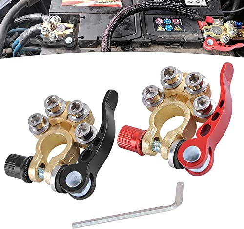 1 paire de bornes de batterie SAE/JIS A avec connecteurs à pinces rapides 12 V/24 V pour voitures, bateaux, camions, motos