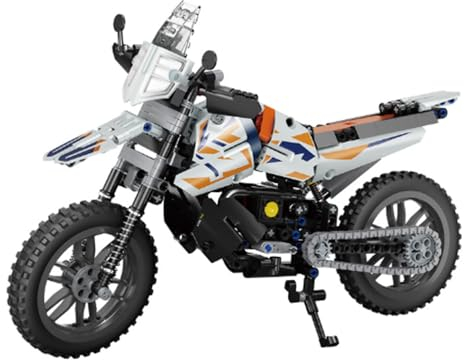 JOMIOD Technik Motorrad Bausteine für KTM-790, 435 Klemmbausteine Technik Geländemotorrad Bausatz, MOC Supermotorrad Konstruktionsspielzeug Modell Kompatibel mit Lgo