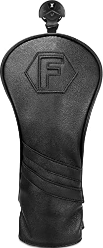 Golfschlägerhauben Fairwayholz FW mit austauschbarem Nummernschild 3457X schwarz PU-Leder elastischer Verschluss