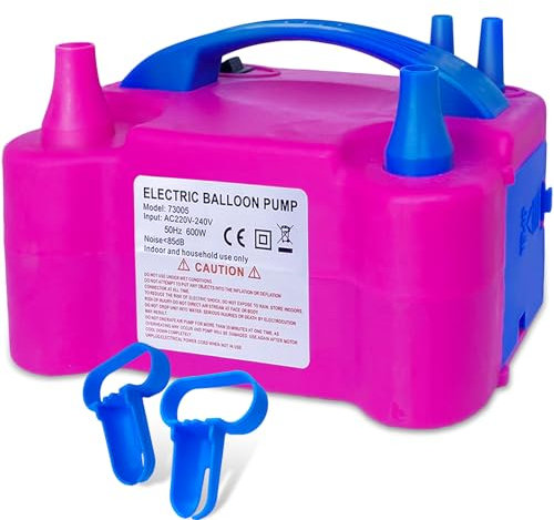 YEPVIE Electric Balloon Pump UK, Portable 2 Modes Balloon Inflator with 6 Balloon Arch Kits, Electric Air Pump for Balloons, Professional Electric Balloon Blower Machine for Birthday Party Decoration