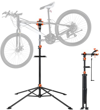 VEVOR Fahrradreparaturständer Fahrradmontageständer, Reparaturständer für Fahrräder, Schwerlast-Montageständer 36,3 kg, 1079,5–1900 mm Höhenverstellbarer Fahrradständer mit vier Standbeinen Schwarz