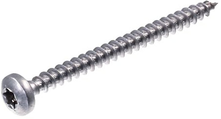 SECCARO Viti per truciolato testa semicircolare 6 x 70 mm, in acciaio inox V2A VA A2, viti per legno con filettatura completa, TX/esagono incassato, 100 pezzi