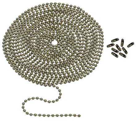 PATIKIL 120 Sfera Catena 2.4mm Sfera Catena Perlina con 18pz Abbinato Connettore Chiusura per Collana Appeso Etichetta Anelli Fai da Te Artigianato Bronzo