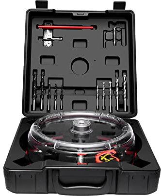 Ovshnrr Sierra de Agujero Diámetro Ajustable 40-200mm, Corona para Hacer Agujeros en Techos de Escayola con Cubierta Protectora Carpintería Agujero Herramienta de DIY