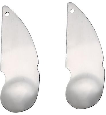 Cabilock 2 Juegos Cuchara De Kiwi Colador Herramienta Para Pelar Naranjas Gubia Cucharas Cortadoras De Kiwi Ranurado Pelador De Frutas Rallador Embudo Silver Acero Inoxidable 2 Piezas * 2