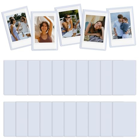 HIYQIN 25 Cornici Fotografiche Magnetiche per Pellicola Instax Mini, Display Foto 2x3 Pollici Cornici Magnetiche da Frigorifero per Fujifilm Instax Mini 13 41 EVO LiPlay/LiPlay+ 12 11 - Bianco