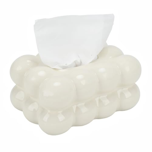 Caja de pañuelos de cerámica con aspecto de burbujas, moderna caja decorativa para pañuelos, para salón, baño y oficina, dispensador de pañuelos