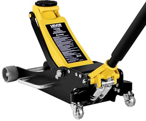 VEVOR Low Profile Floor Jack, 2.5 Ton (5500 lbs) Capacity, Aluminum & Steel Racing Floor Jack with Dual Pistons Quick Lift Pump, Hydraulic Trolley Car Lift for Compact SUVs, Lifting Range 3.74-18.7 in