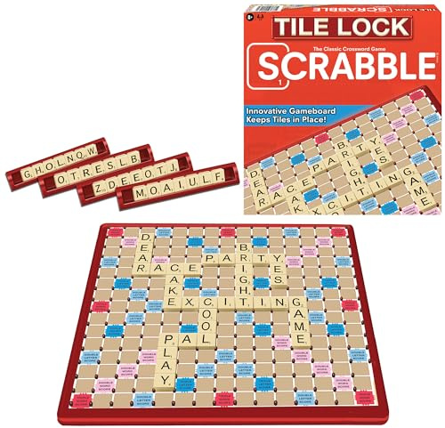Tile Lock Scrabble, Board Holds Tiles in Place, by Winning Moves Games USA