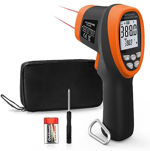 HoldPeak Infrarossi Termometro Pistola HP-2732 Termometro Laser Professionale IR Senza Contatto -58℉~ 2732℉(-50℃~1500℃),D:S =30:1, Retroilluminato,Emissività Regolabile per Industria Non per Umani