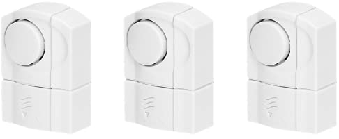 Virone AS-3 Alarmas para Casa - Juego de Mini Alarmas para Ventanas y Puertas - 3 Piezas - Funciona con Pilas (Pilas No Incluidas)