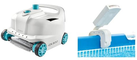 Intex Pulitore automatico per piscina Zx300 Deluxe & Spruzzatore per piscina a LED multicolore - Spruzzatore LED multicolore - Per piscine a prisma e ultra telaio, bianco