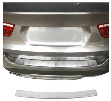 OMAC Protection de Pare-Chocs Arrière pour BMW X3 F25 2010-2017 – INOX Finition brossée – Seuil de Coffre sur Mesure – Protection Seuil de Chargement