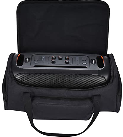 Yaowanguan Cas Sac à Main Sac à bandoulière avec Poches de Rangement supplémentaires étuis pour JBL PartyBox on-The-Go Enceinte de fête,Microphones,câble,téléphone et Accessoires(étui Noir)