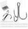 Piscorush 50stk Angeln Drillingshaken High Carbon Stahl Angeln Haken Klassische Runde Bend Dreifache Haken Starke Scharfe Drillingshaken Angelgerät