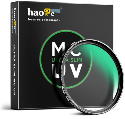 Haoge 49 mm MC UV-filter smal linsskyddsram med flerskiktsbeläggningar för 49 mm kameralins