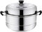 TOPBATHY Stainless Steel Steamer 12 Inch Double-Layered Pot with Lid for Steaming Dumplings Vegetables Fish and Poultry Compatible with Gas Induction and Electric Stoves
