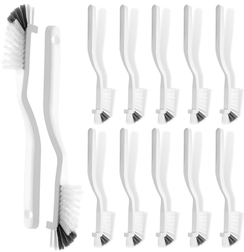 Yinkin 12 Pcs Kitchen Scrub Brush Bulk Sink Bathroom Edge Corner Cleaning Brush Right Angle Mini for Grout Household Dishwasher Tile Lines Window Track Deep Cleaning with Stiff Bristles