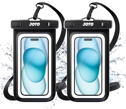JOTO 2 Pack Waterproof Phone Pouch Cellphone Dry Bag Case for iPhone 17 Air 16 15 14 13 12 Pro Plus Max XR X 8 7 6S SE, Galaxy S23 S22 S22+ S21 up to 7 -Black