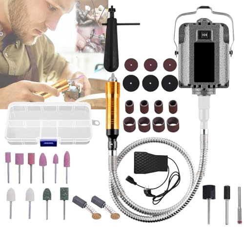 Machine à Polir, Polissage électrique 0-30000RPM 800W Outil Gravure Avec Commande à Pédale Machine Polir électrique Pour Laboratoire Bijoux Céramique Silicone Verre Sculpture Sur Bois Polissage Dents