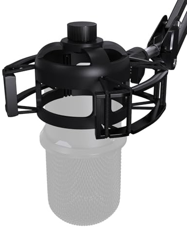 Bolunber 2025 Upgrade SoloCast Shock Mount, Supporto Antiurto Professionale per Microfono con Filtro Anti-pop, Compatibile con Adattatori da 5/8“ e 3/8”