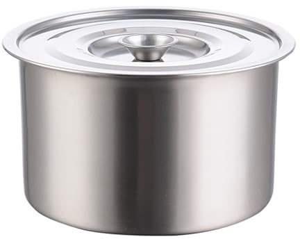 Marmite en acier inoxydable, marmite à soupe haute température de 119 cm, ustensile de cuisine multifonctionnel profond avec couvercle pour assaisonner les œufs et les spaghettis (16 cm)