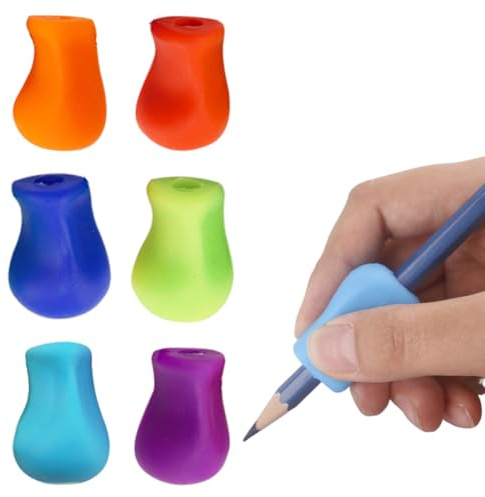 YUVKIN Aide à l'écriture Ergonomique en Silicone (6 pièces), Doigts Ecriture, Apprentissage Enfant, Guide Doigt Stylo, Crayon Enfants Étudiants, Gauchers et Droitiers, Devoirs Dessin Cahier Magique