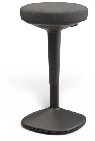 Desktronic Ergo Balance Wobble Stool – Adjustable Height (57–82 cm) Active Sitting Chair for Standing Desk, 360° Swivel Wobble Base, Ergonomic Comfort Seat, Non-Slip Stable Base – 37 cm Wide
