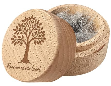 CREATCABIN Urne Funéraire Miniature Bois«Arbre Vie»pour Animaux Compagnie Petite Urne pour Cendres Poils d'animaux Coffret Souvenir Rond Bois Brut Urne Funéraire Boîte Commémorative pour Chiens 5x4cm