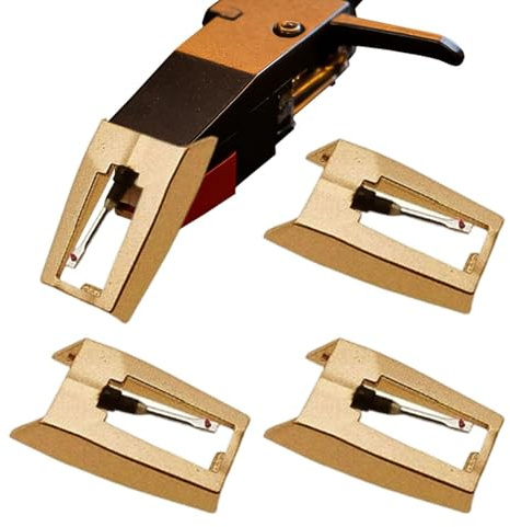 Confezione da 4 aghi per giradischi, 1,8 x 1 cm, in lega di alluminio ABS Styluss, punta di ricambio per cartuccia fonografica, kit di accessori per giradischi in vinile Lp | Set di aghi per pickup