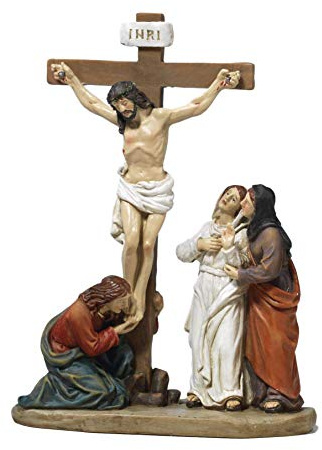 Articoli Religiosi by Paben Statua Calvario Crocifissione Gesù con Pie donne cm.16 in resina Presepe Pasquale