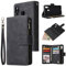 UEEBAI Coque pour Samsung Galaxy A40, Etui en Cuir PU Portefeuille Rétro Antichoc Flip Case Housse avec Fentes de Cartes Fonction Support, Fermeture Magnétique - Noir
