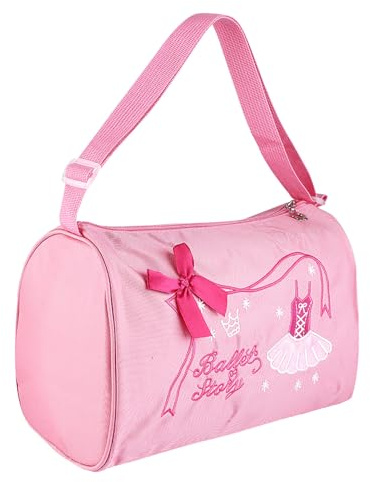 Borsa da Ballo, Tracolla Regolabile e Cerniera Facile, Borsa a Tracolla Ricamata, Porta Calzature Pratica for Ragazze e Bambini e Allenamento, Balletto, Danza, Pallacanestro, Gymnastica