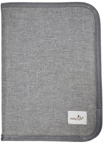 Baby Dyoli Portadocumentos Bebé | Organizador Práctico para Documentos Familiares | Regalo Ideal para Bebés Recién Nacidos | Diseño Unisex y Duradero | Accesorio Esencial para Padres | Color (Gris)