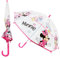 Disney Clear Dome Umbrella for Girls - Folding Transparent Umbrella Lightweight - School Days Out (Pink Minnie)