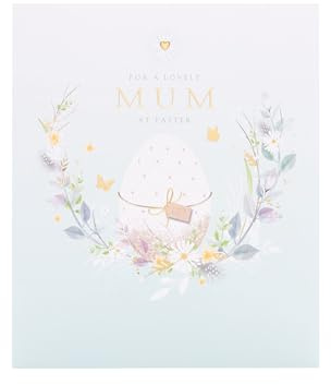 UK Greetings | Easter Card for Mum | Beautiful Egg Design | With Envelope | Easter Greeting Card | Her/Him | With Envelopes | 15.9 x 18.4 cm
