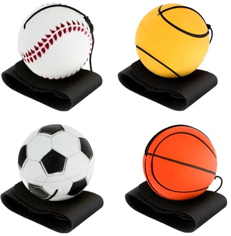 AHQiZFX 4 bolas deportivas para muñeca con cuerda, pelota de saltar con cuerda, pelota de muñeca deportiva, para juegos de adultos y ejercicios de muñeca