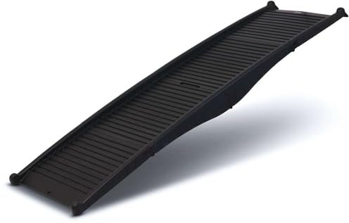 PETGARD XXL 3-Fach extra breite und klappbare Hunderampe Hunde-Einstiegshilfe Autorampe 1,81 x 50 cm Schwarz Kunststoff 50 kg
