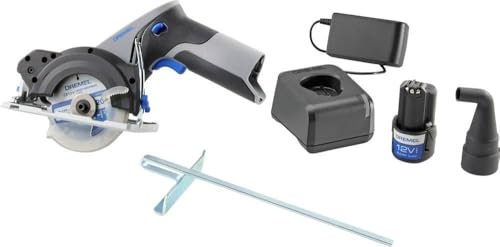 Dremel Blueprint Sega Circolare Compatta Senza Fili12V con motore senza spazzole con Guida di linea laser, Guida al taglio, 1 lama per sega multimateriale, 1 Batteria 2,0 Ah+Caricabatterie (CS12V-S1)