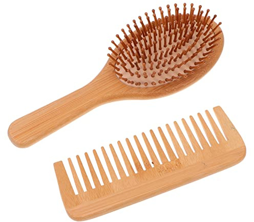 Healeved 2pièces Brosse à Palette Et Peigne à Cheveux Démêlante Ensemble De Brosses à Dents Larges Peigne De Coiffure Pour Cheveux