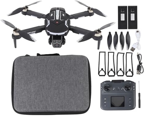 CHICIRIS Drone Intelligente, Illuminazione Abbagliante per il Corpo, Telecomando a 2 Telecamere, Drone GPS da 8k con Fotocamera HD, Posizionamento GPS, Evitamento degli (Batteria a doppia)