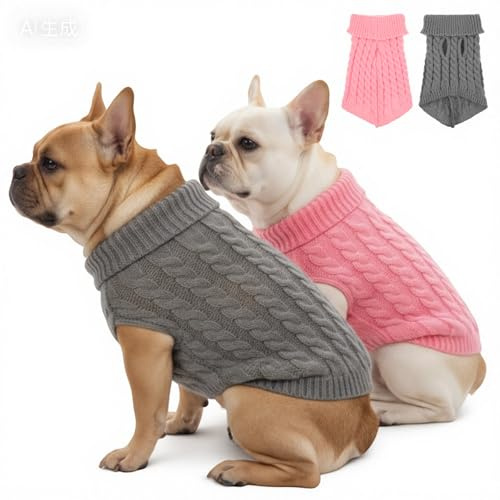 Hundtröja små hundar stretch stickad tröja chihuahua kläder vinter varm hundtröja små hundar polotröja stickad tröja hundtröja för Yorkshire Terrier dvärgpudel