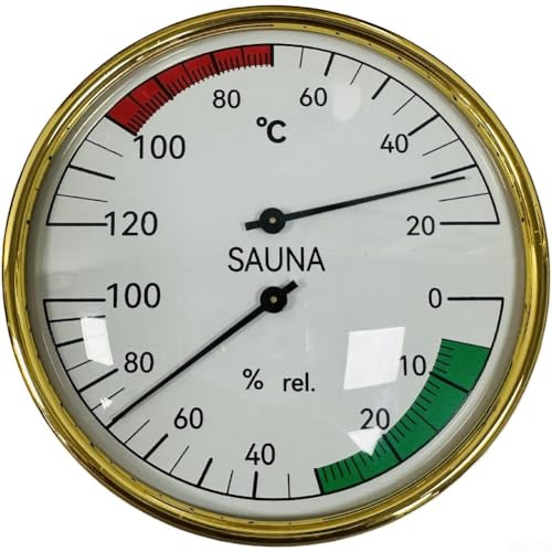 CNANRNANC Termoigrometro per sauna con monitoraggio accurato della temperatura e dell'umidità della batteria, ampio display e supporto a parete per uso interno
