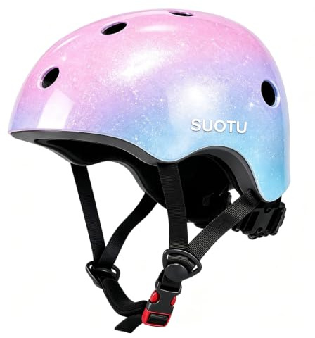 SUOTU Casque de skater pour enfants et adolescents, bleu et rose