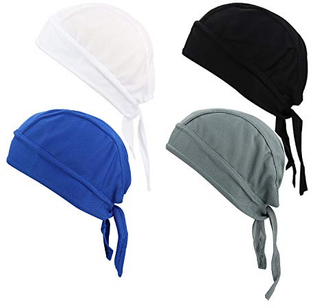 GUIFIER 4 PCS Bandana de Cyclisme Sport Fonctionnel Foulard Couvre Bonnet de Vélo Sports de Plein Air Homme Femme,Calotte sous Casque Pirate Bandana Cycliste Casquette Moto Séchage Rapide