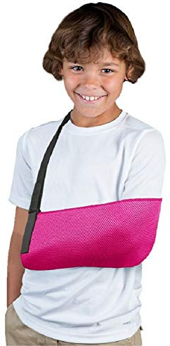LTG PRO® Brazo Sling Muñequera Hombro Soporte Adultos y Niños Inmovilizador Fractura de Codo Fundido (Malla Rosa, Niños Pequeños)