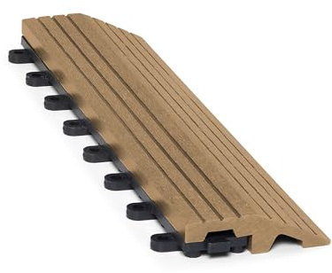 CLICK-DECK Composite Decking Tiles 30x30cm Interlocking Outdoor Deck Tiles | Patio, Balcony, Roof Terrace & Hot Tub | Easy Installation | Low Maintenance (8 Straight Edges, Teak Mosaic)