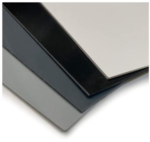 PVC Kunststoffplatte 2000x1000 mm - 1 Stück - seidenmatte PVC Platte, porenlos glatte Oberfläche - Kunststoffplatte 1mm dunkelgrau (RAL 7011) - leicht flexibel - (1 Stück - 200x100cm, 1mm dunkelgrau)