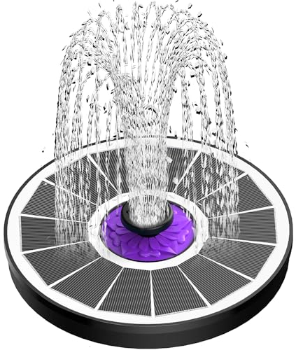 SZMP Fontaine Solaire 2025 Upgraded,3.5W Solaire Flottant Extérieur Fontaine Pompe Bassin Solaire avec 8 Buses pour Bain d'oiseaux,Étang,Piscine,Patio,Jardin Fontaine,Décoration de Jardin